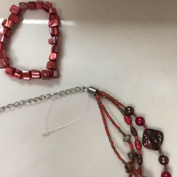 New custom Jewelry 4 strands necklace with matching bracelet - Picture 3 of 3